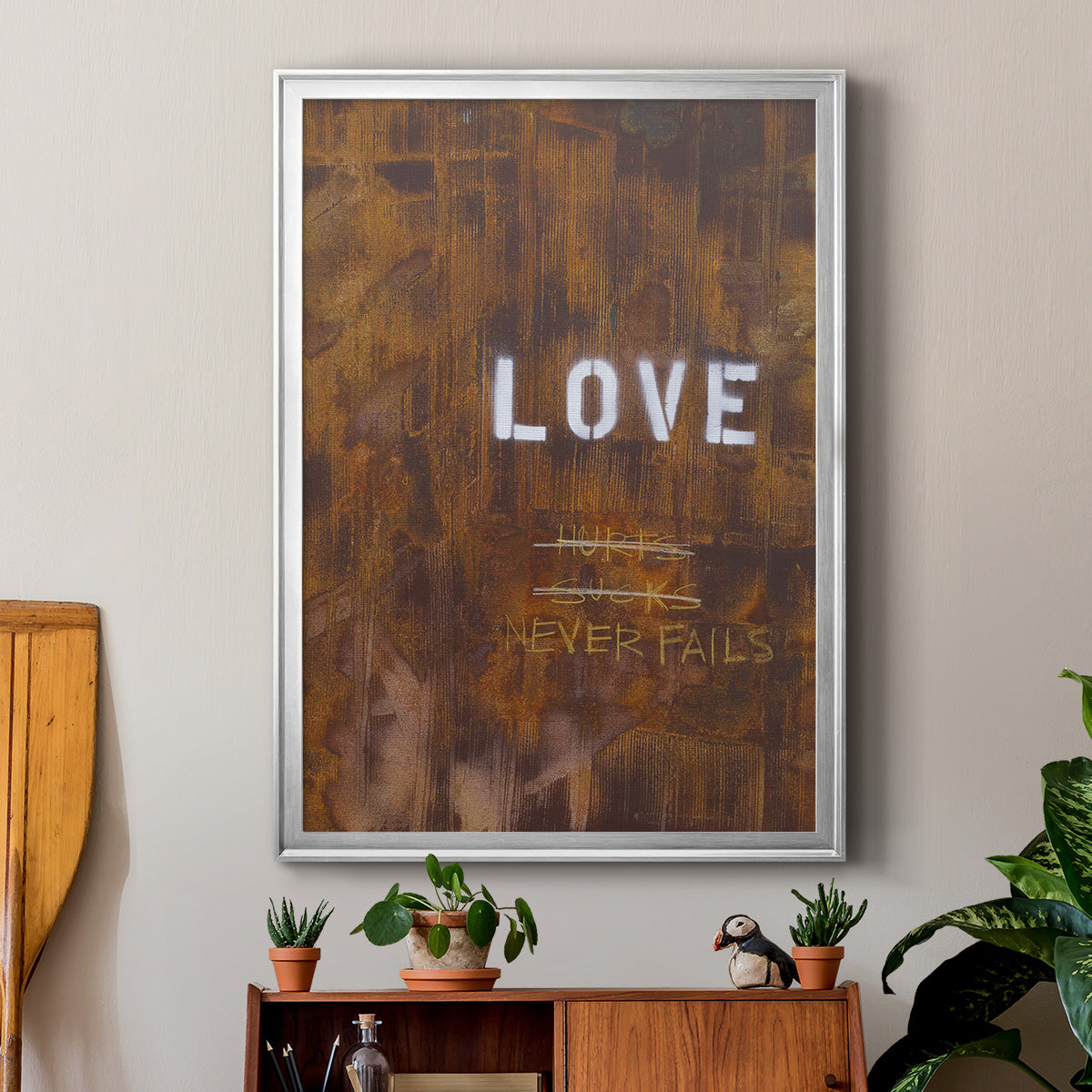 Love Never Fails I - Modern Framed Canvas Print