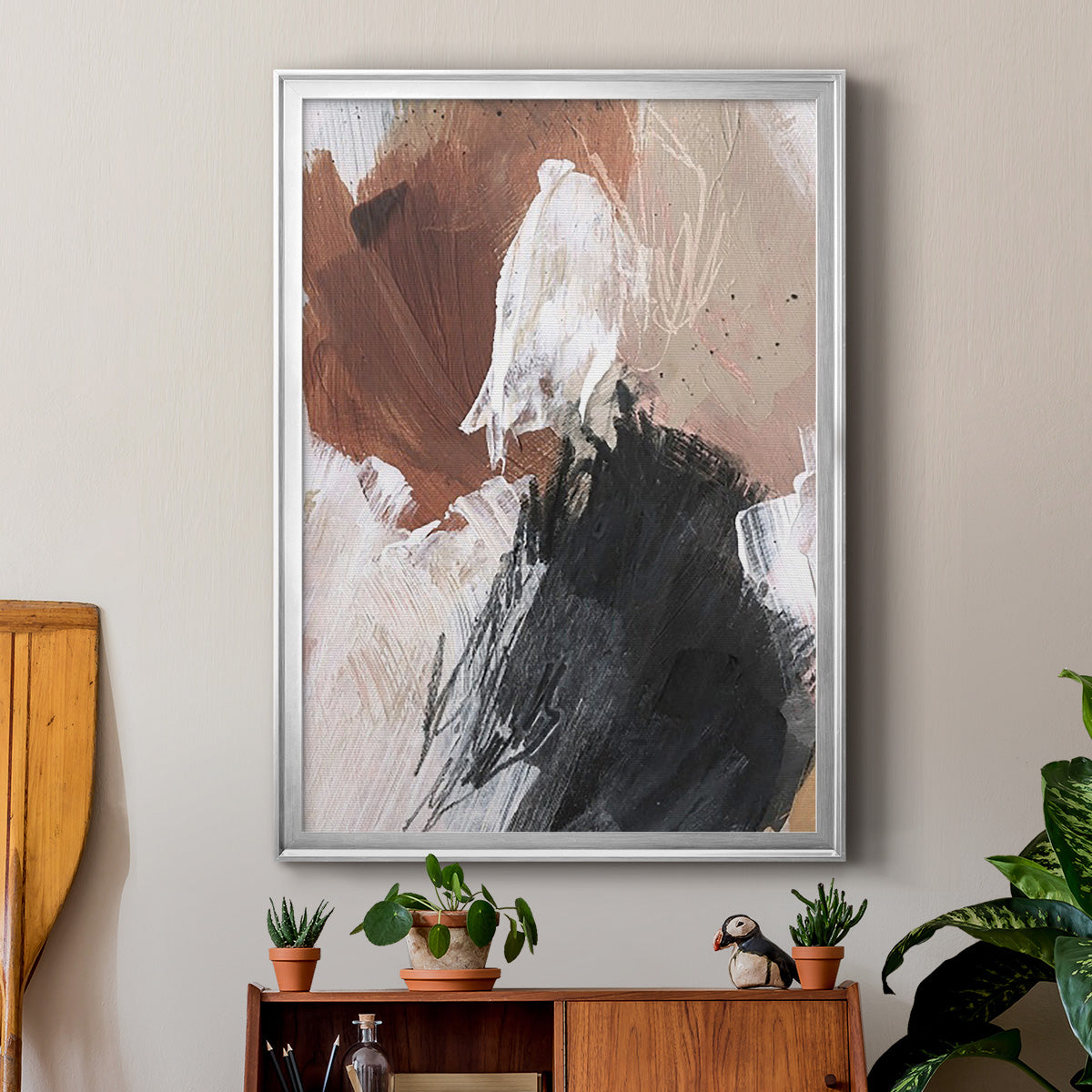 Unbleached Neutrals II - Modern Framed Canvas Print