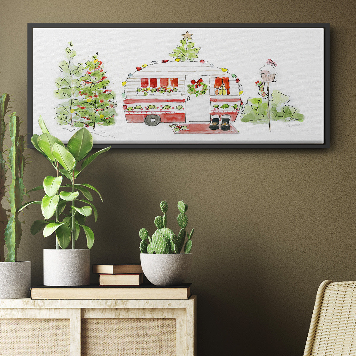 Holiday Camper II - Floater Framed Canvas Print