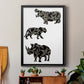 Ornamental Safari Animals II - Modern Framed Canvas Print