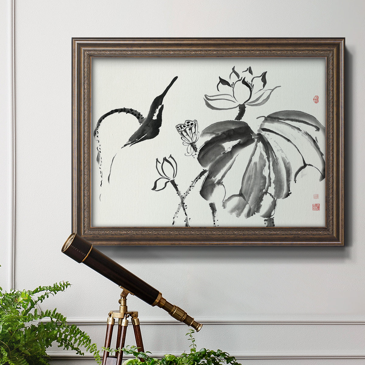 Lotus Study I Premium Framed Canvas- Ready to Hang