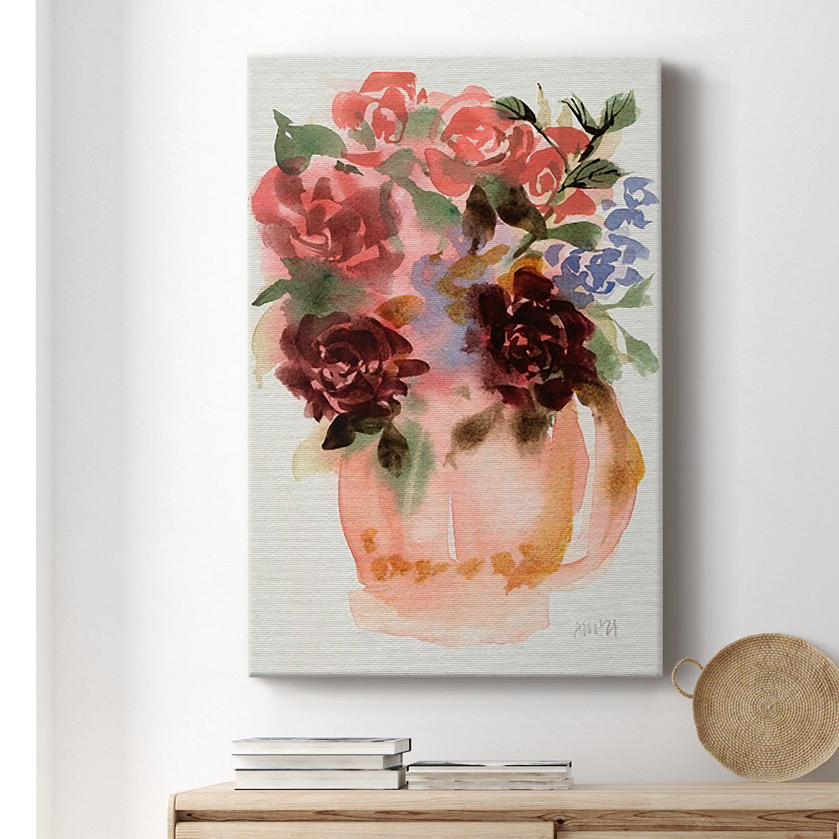 Mauve Bouquet in Teapot I - Canvas Art Print