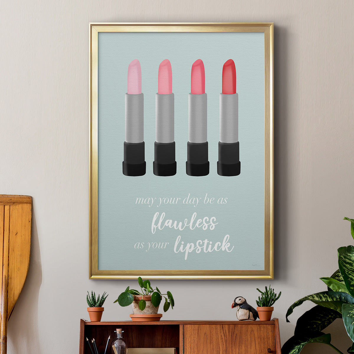 Flawless Lipstick - Modern Framed Canvas Print