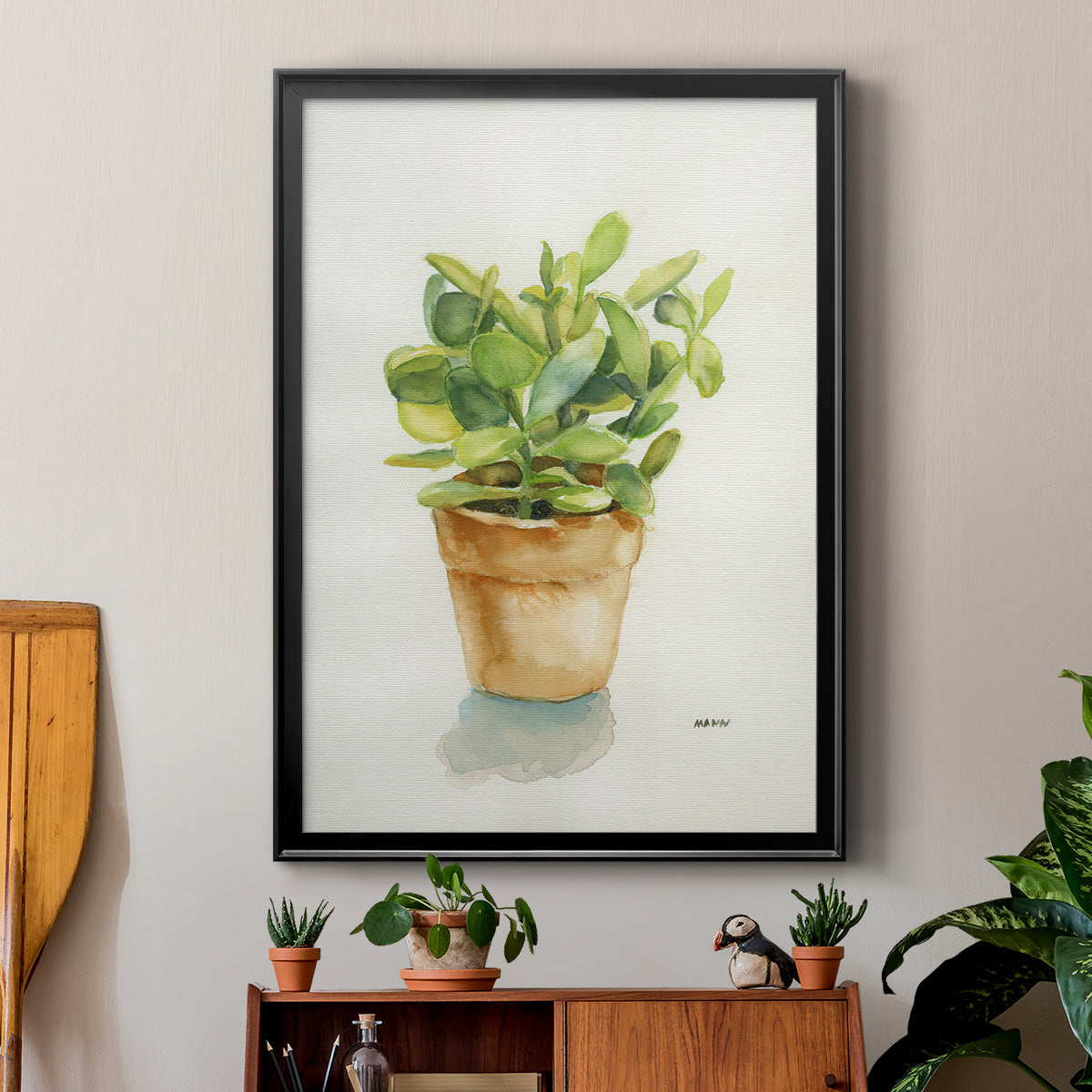 Succulent I - Modern Framed Canvas Print