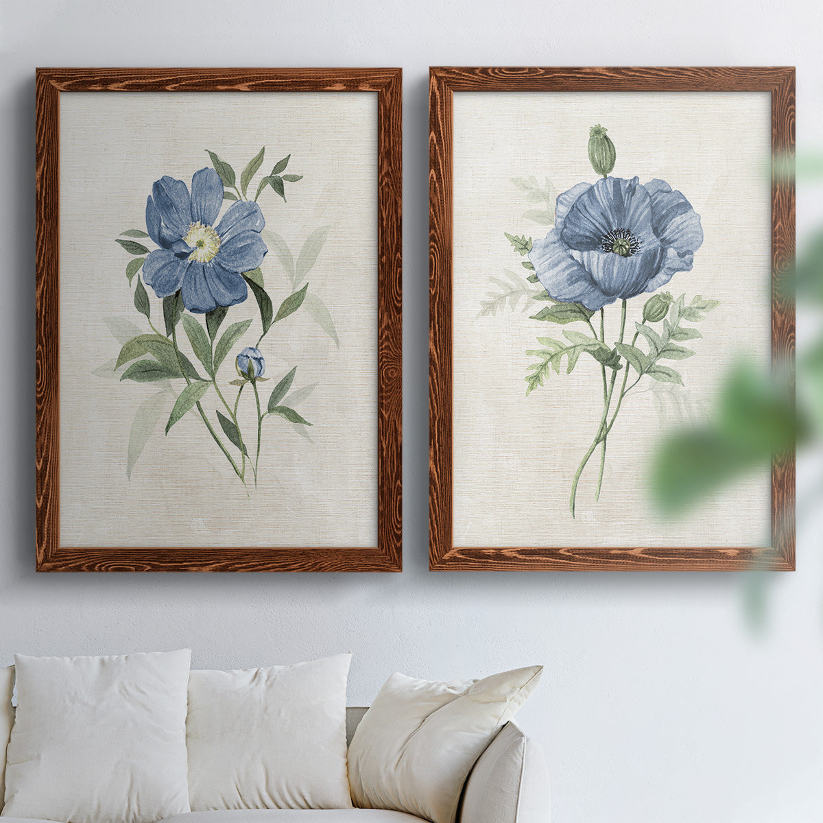 Farmhouse Periwinkle III - Premium Framed Canvas 2 Piece Set - Ready to Hang