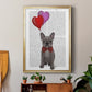 French Bulldog and Balloons - Modern Framed Canvas Print