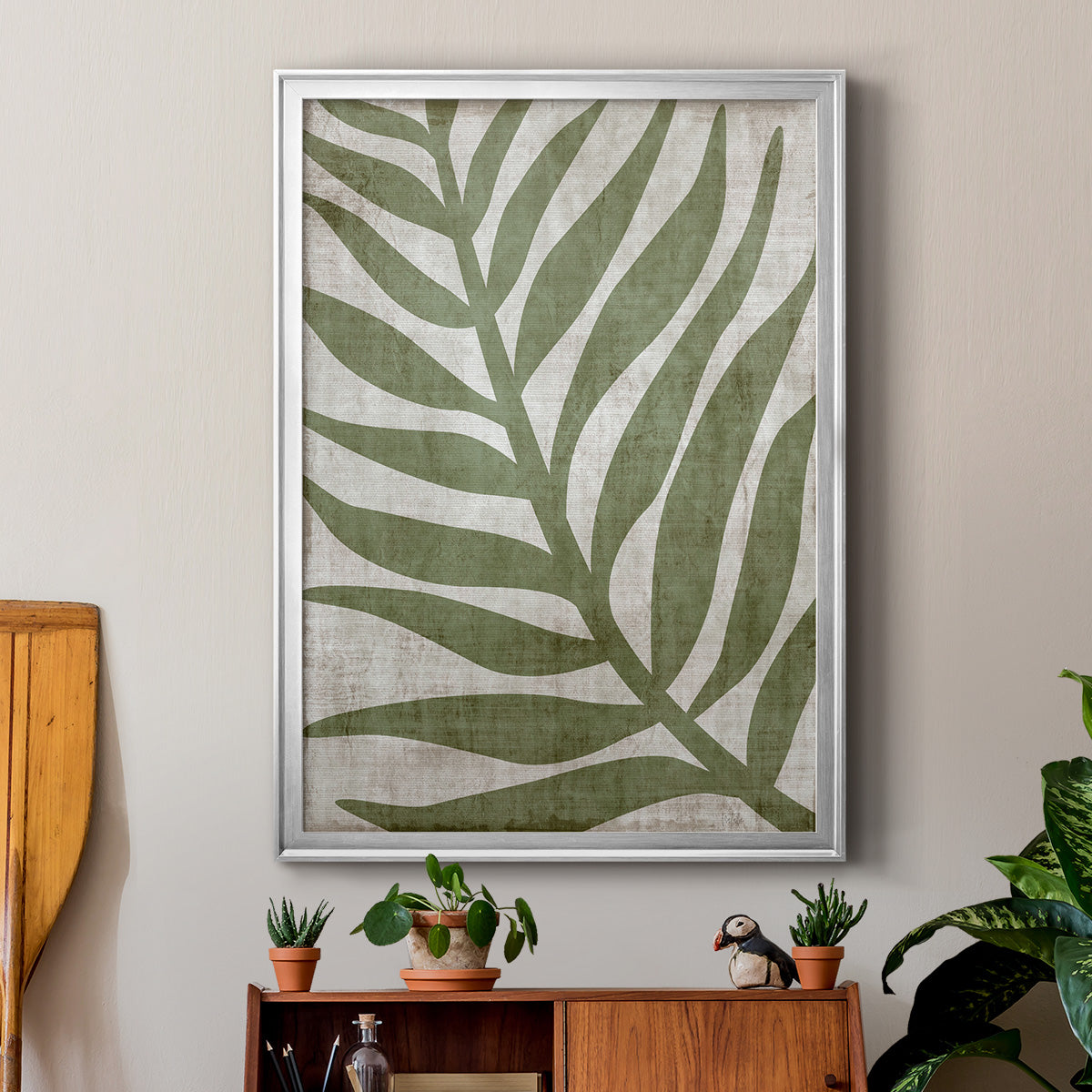 Island Greenery I - Modern Framed Canvas Print