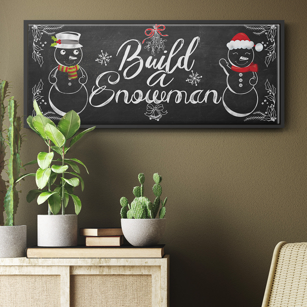 Build a Snowman - Floater Framed Canvas Print
