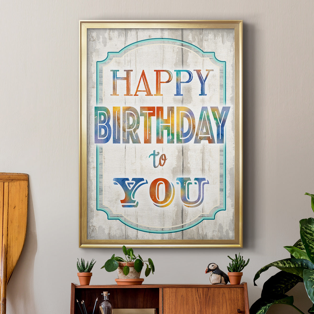 Happy Birthday to You - Modern Framed Canvas Print