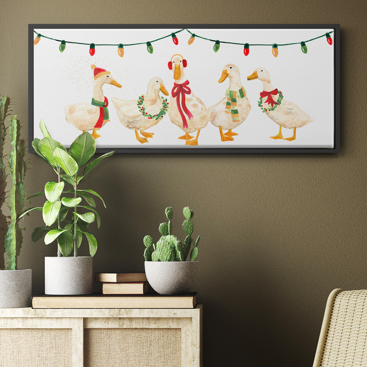 Merry Quackmas Collection D - Floater Framed Canvas Print