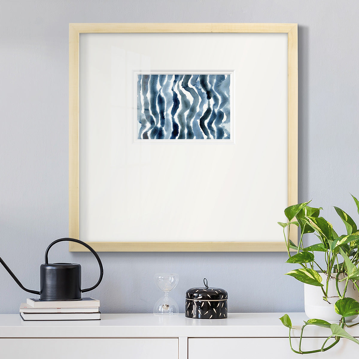 True Blue Wave II Premium Framed Print Double Matboard