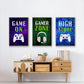 It's Game On I - Framed Premium Gallery Wrapped Canvas L Frame 3 Piece Set - Ready to Hang