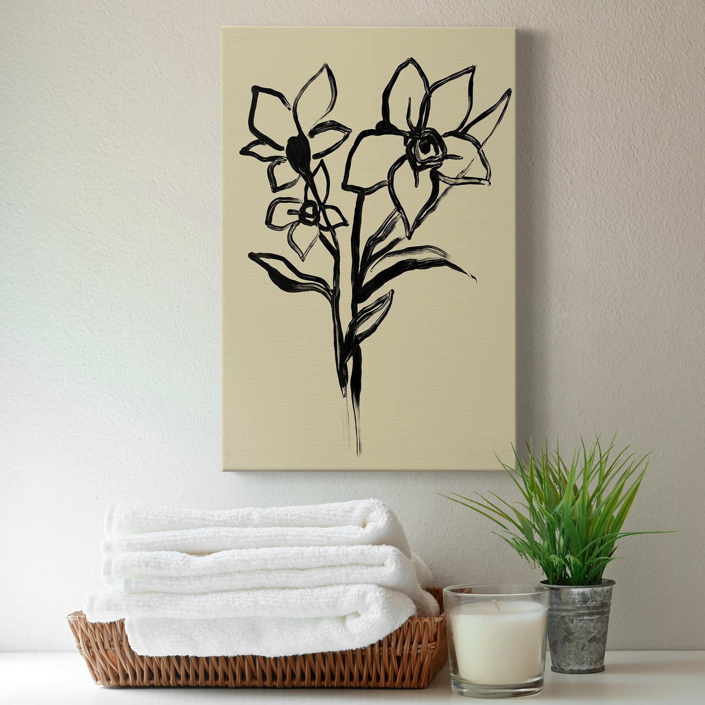 Inkwash Floral I Premium Gallery Wrapped Canvas - Ready to Hang