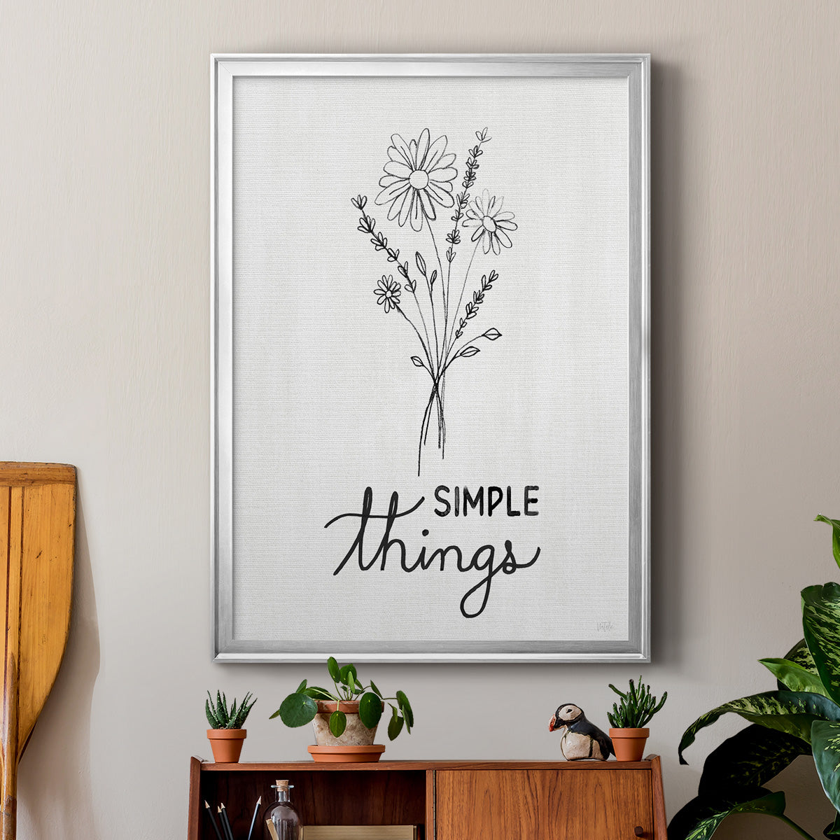 Simple Things Sketch - Modern Framed Canvas Print