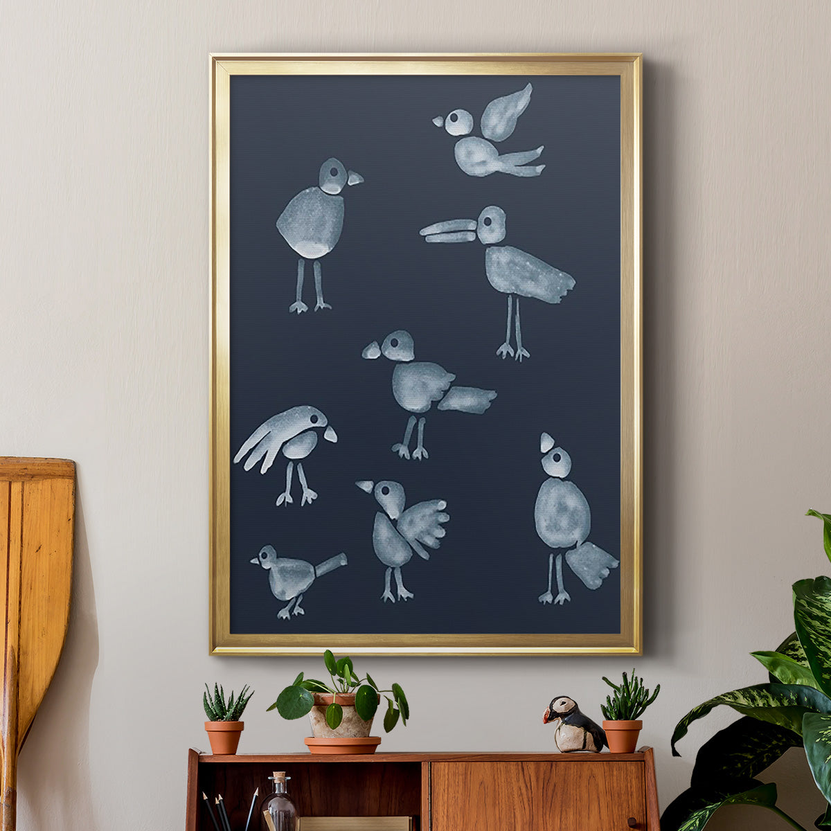 Flock I - Modern Framed Canvas Print