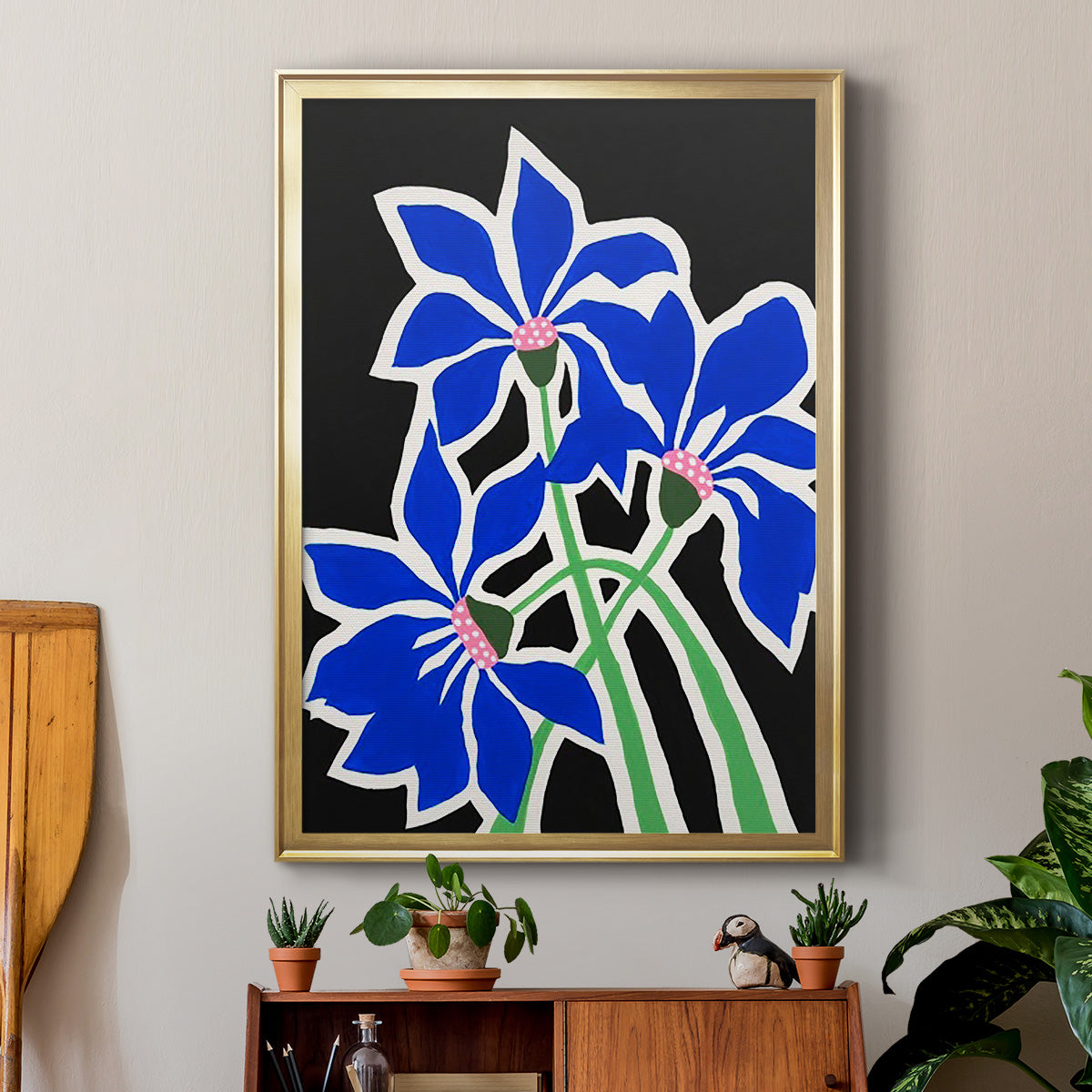 Pop Flowers IV - Modern Framed Canvas Print