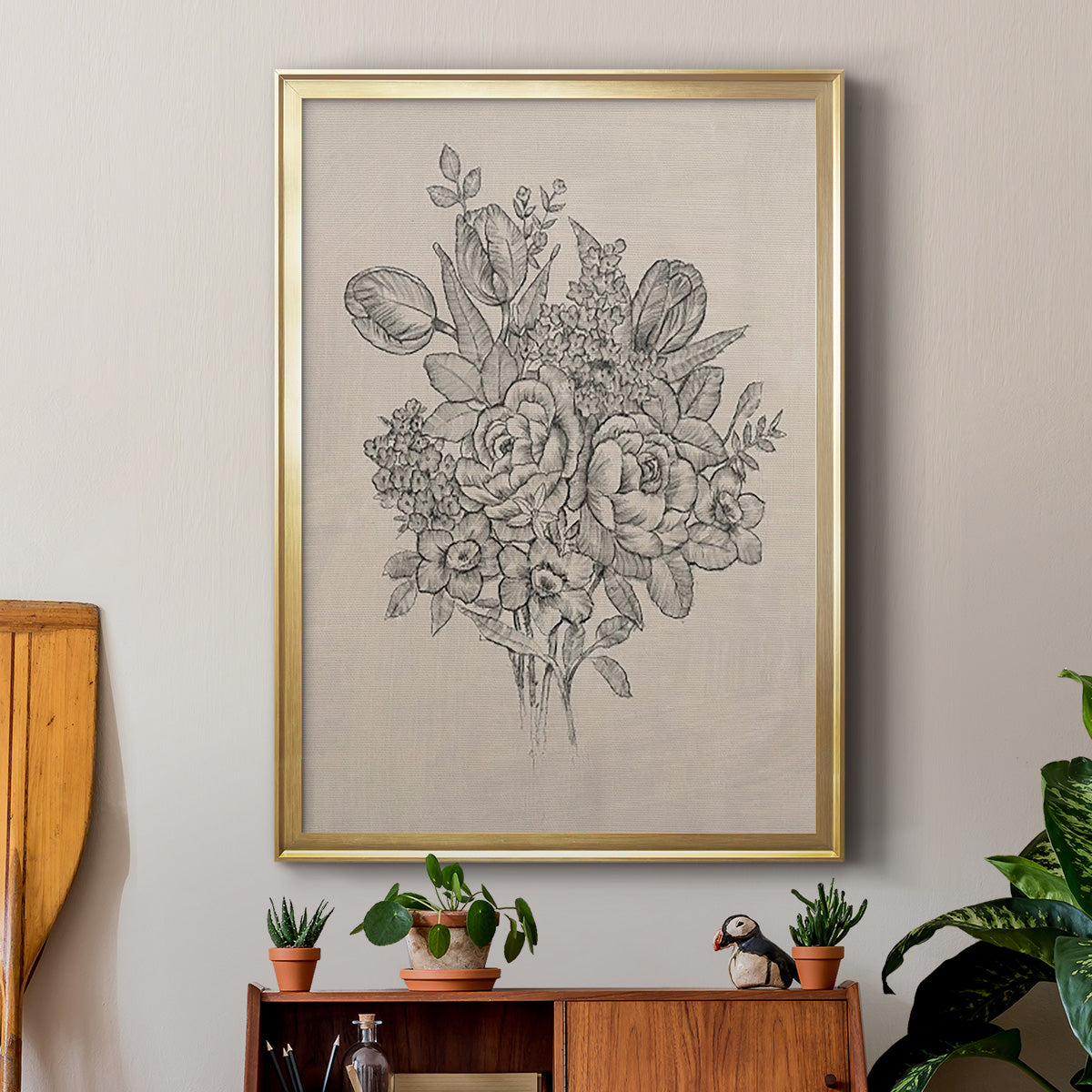 Floral Bouquet II - Modern Framed Canvas Print