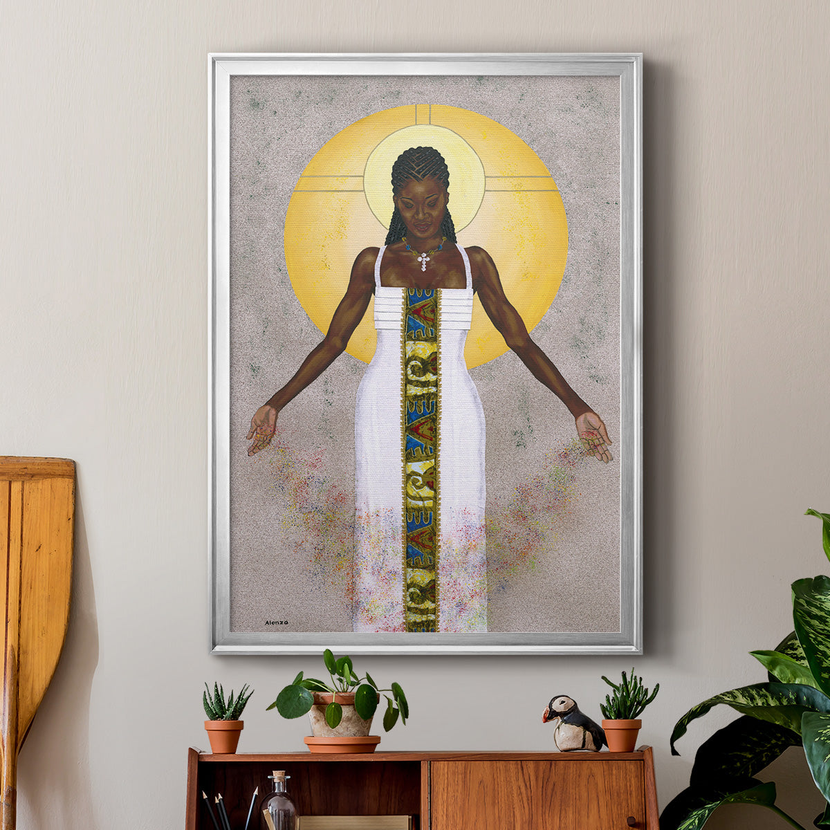 Her Peace - Modern Framed Canvas Print