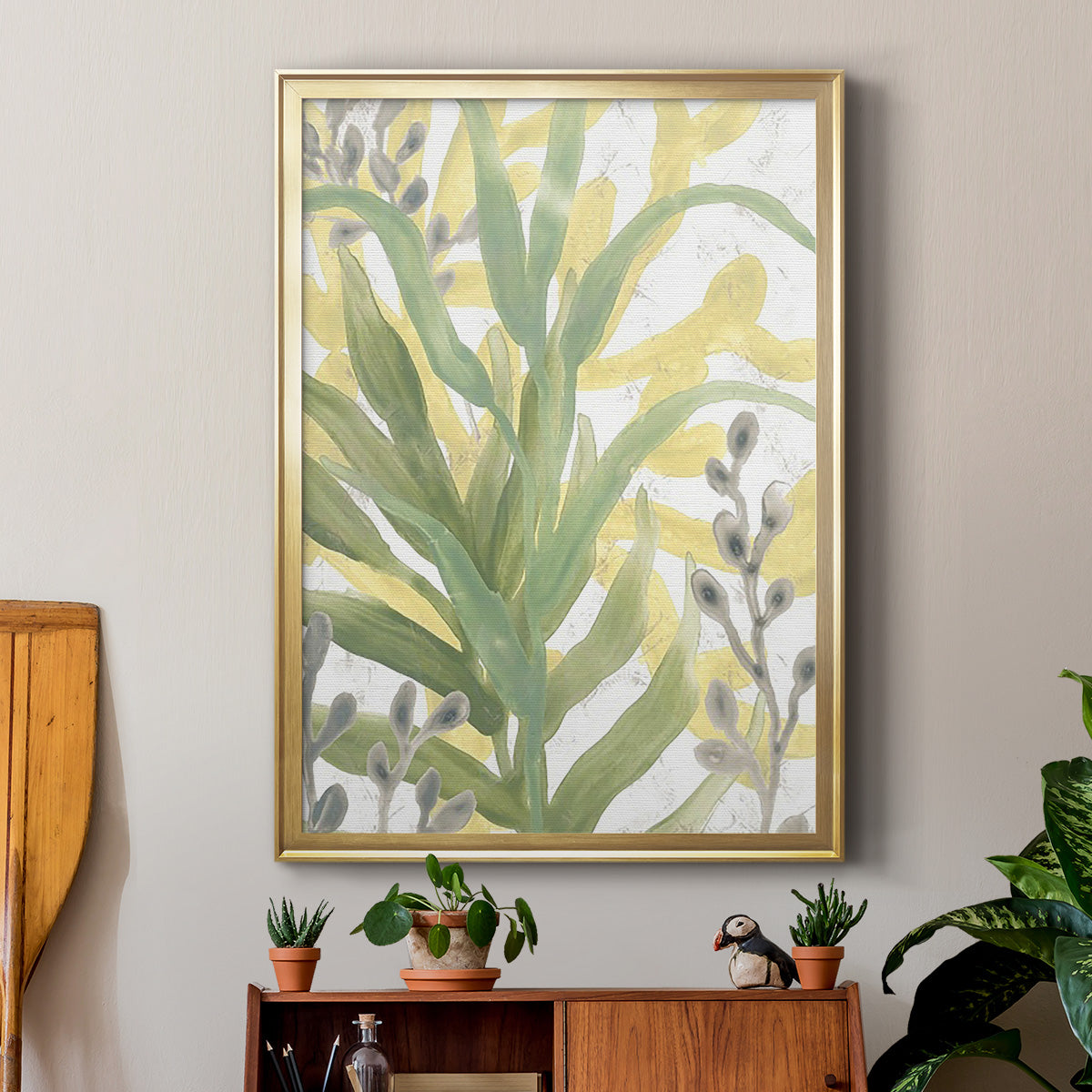 Sea Grass Fresco IV - Modern Framed Canvas Print