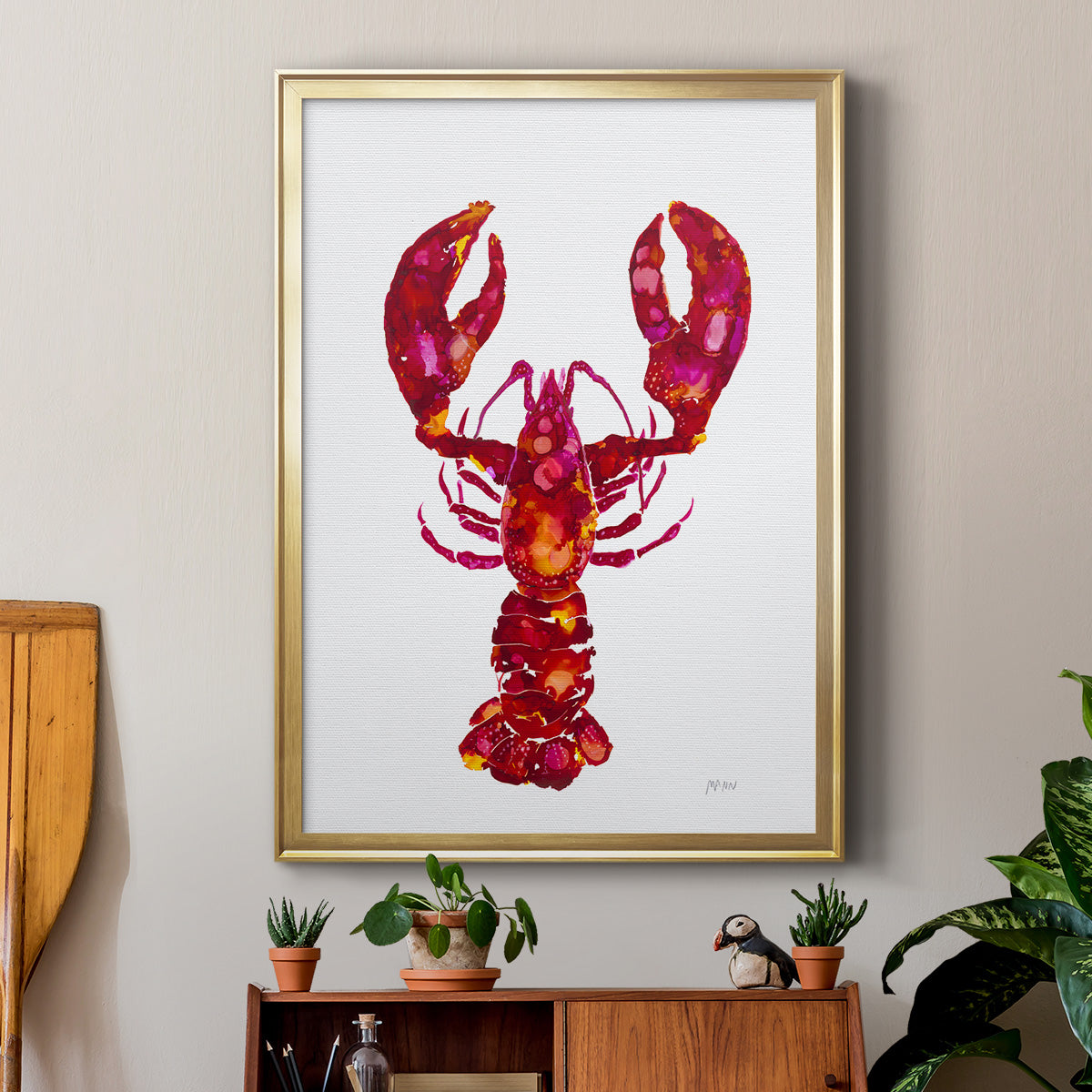 Lobster - Modern Framed Canvas Print