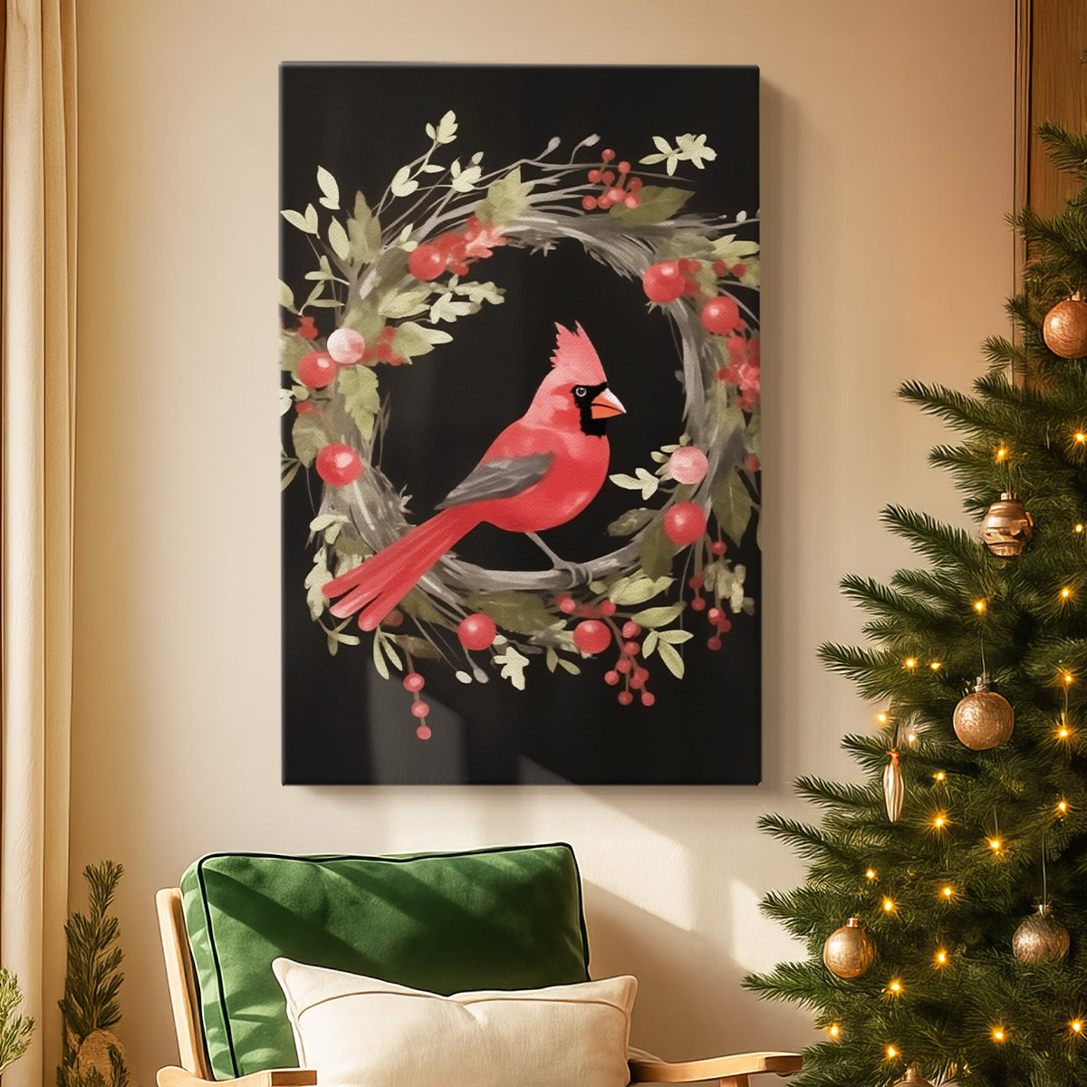 Warm Lantern Nativity at Eve - Canvas Art Print