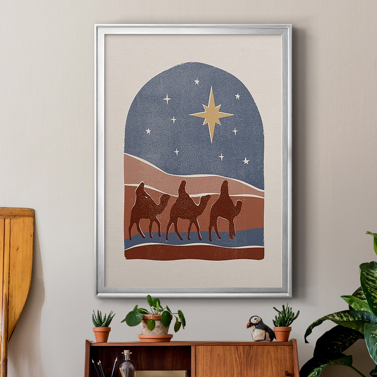 Boho Nativity II - Modern Framed Canvas Print