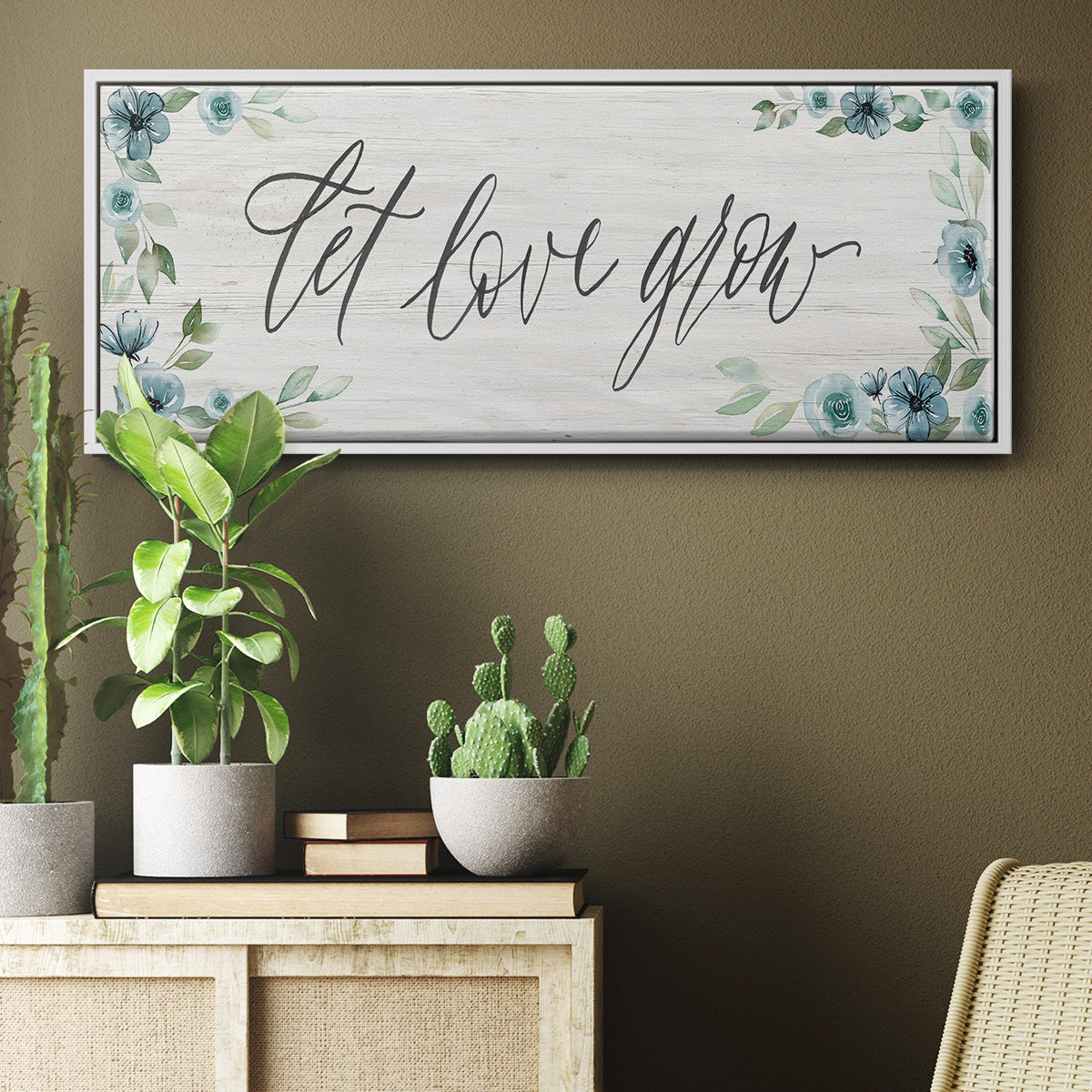 Let Love Grow - Floater Framed Canvas Print
