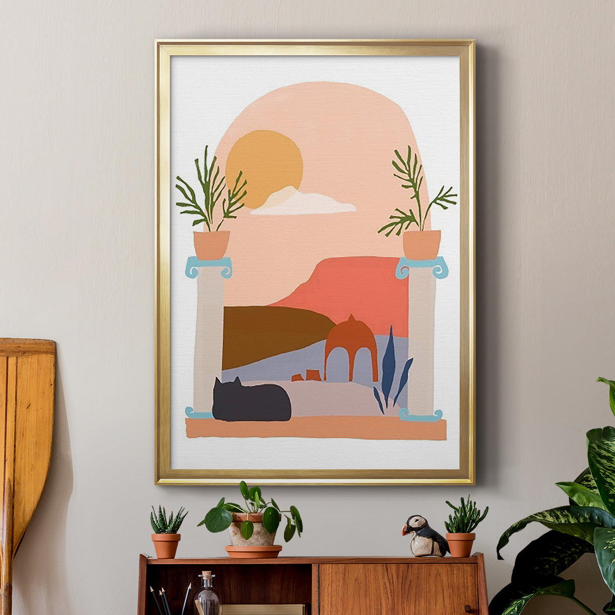 Paper Scene IV - Modern Framed Canvas Print