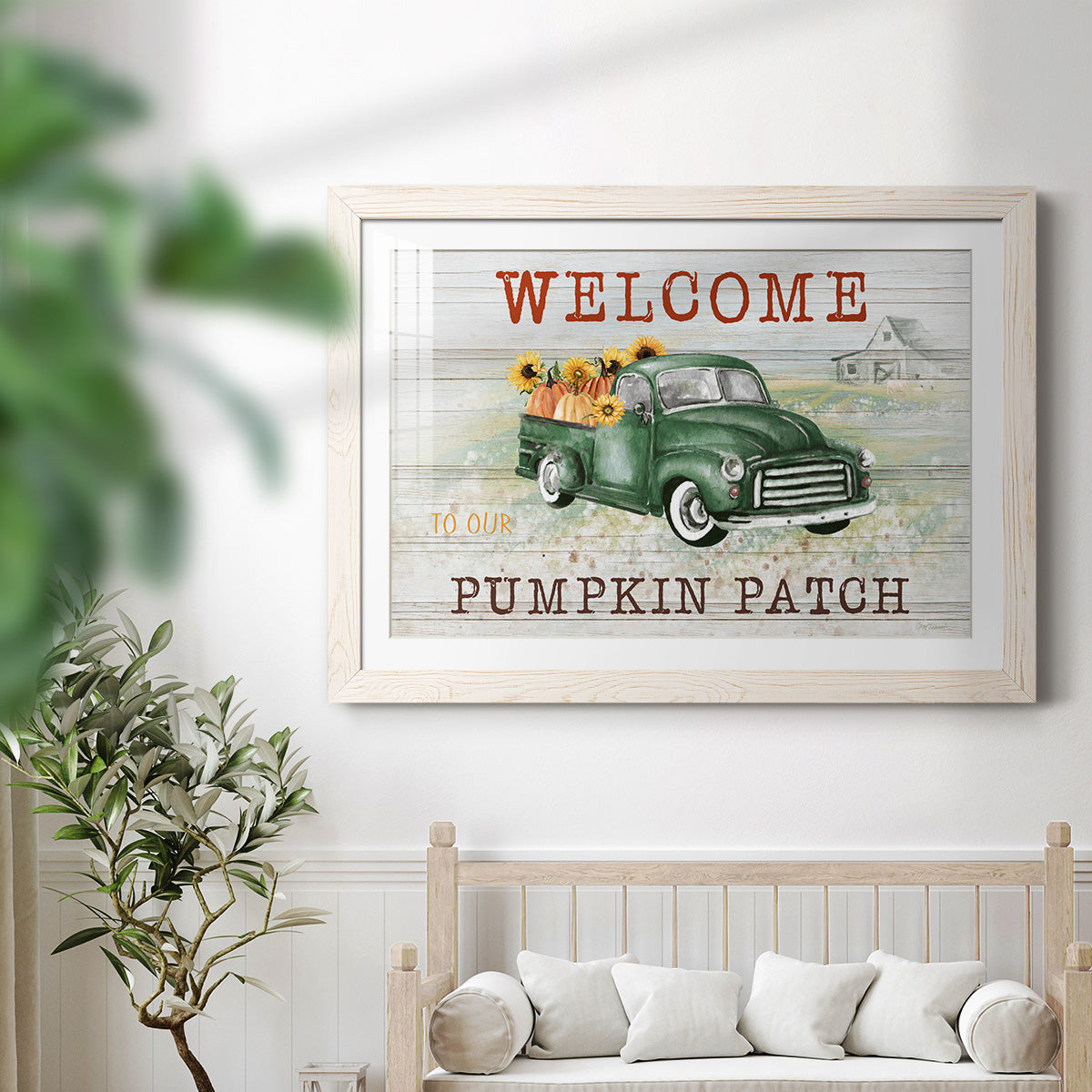 Pumpkin Patch - Barnwood Framed Art Print