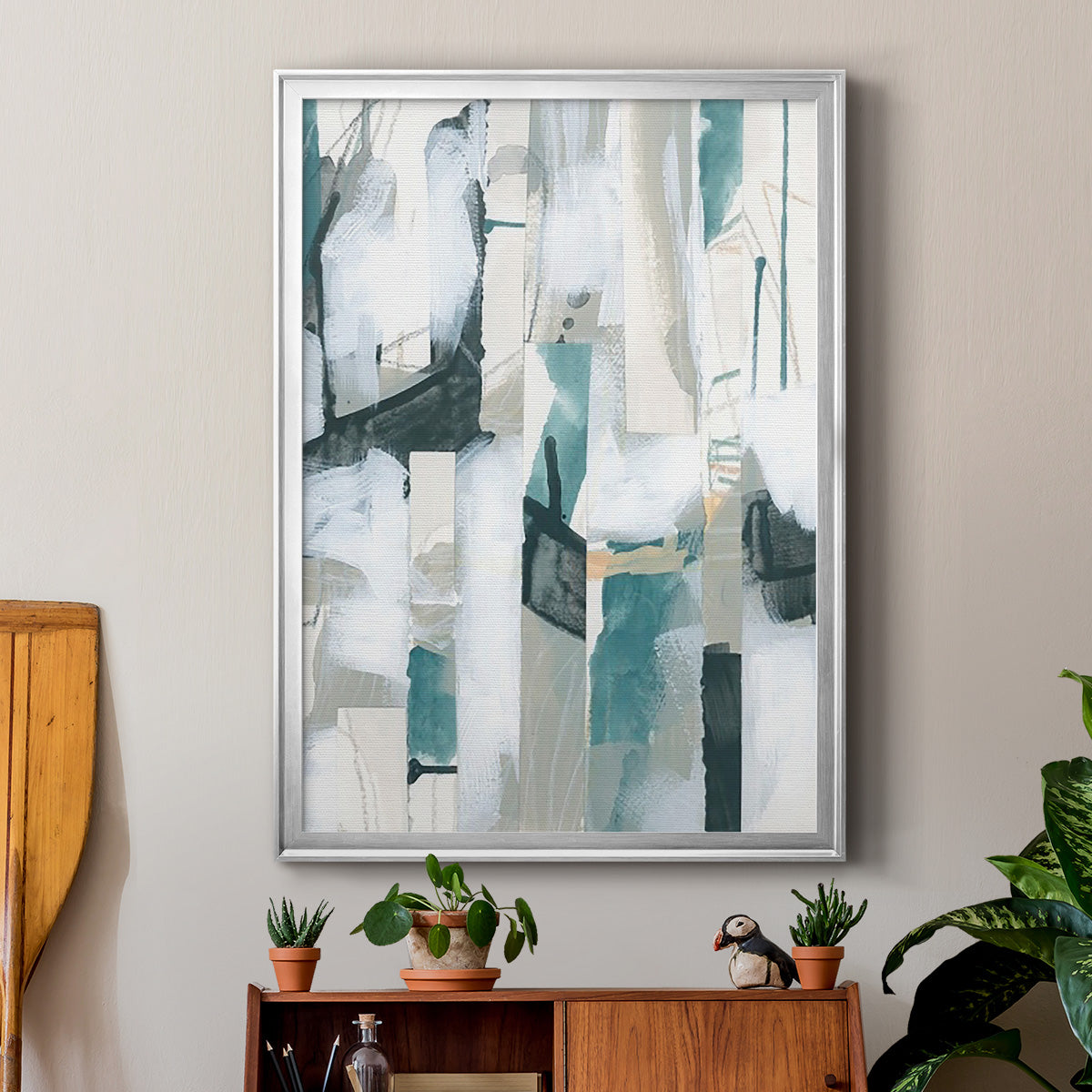 Sea Cavern Strata III - Modern Framed Canvas Print