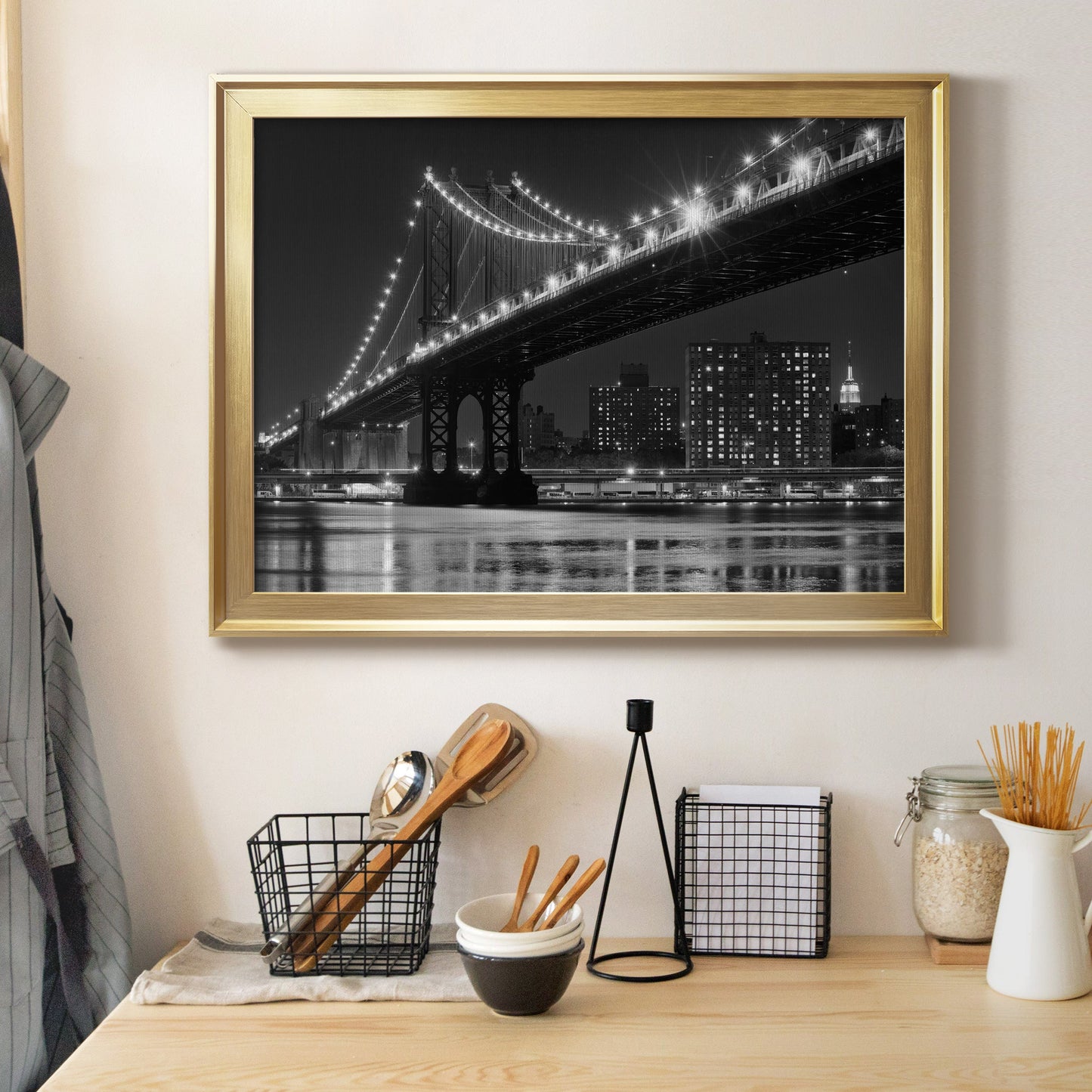 East River Lights Premium Classic Framed Canvas - Ready to Hang