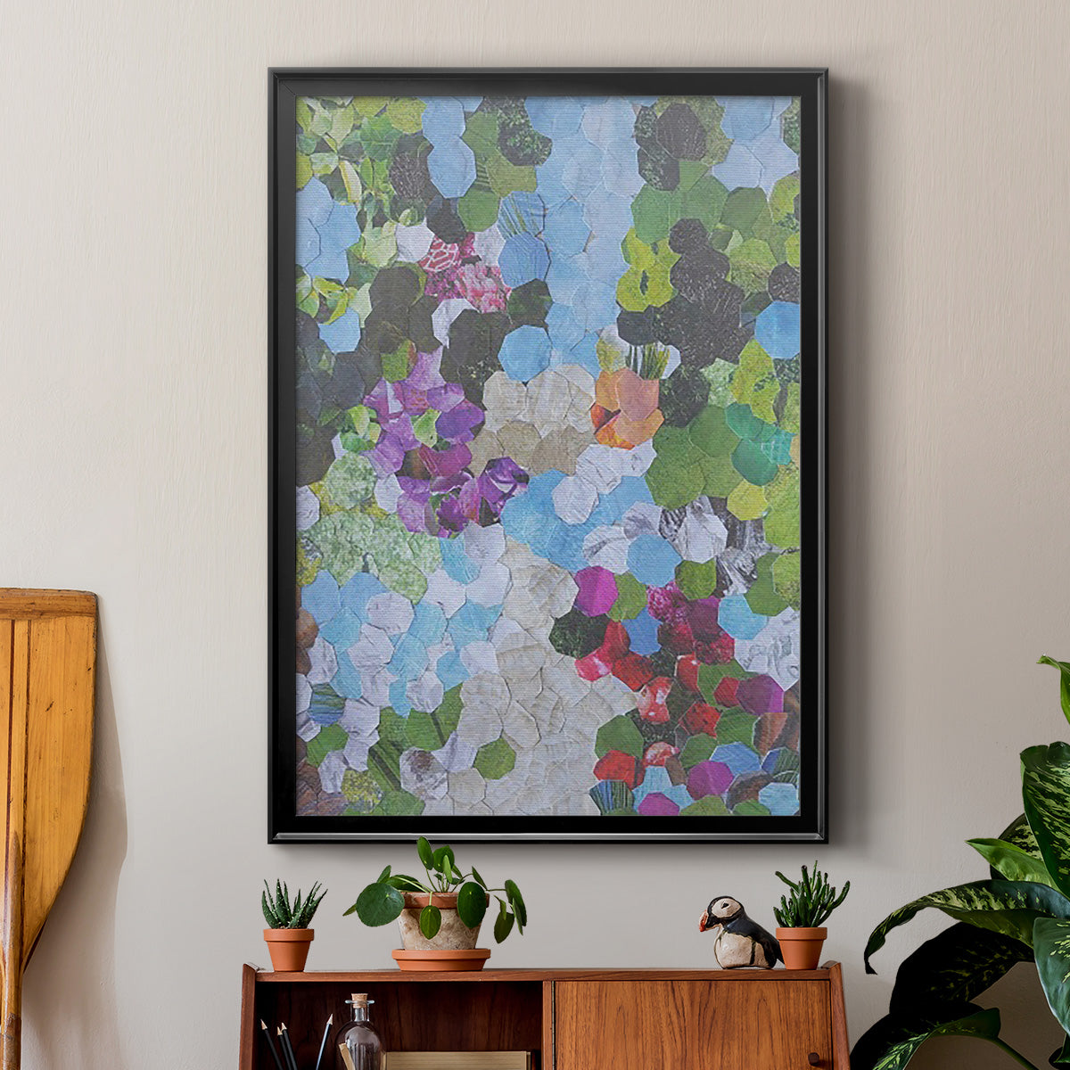 Iris Garden - Modern Framed Canvas Print