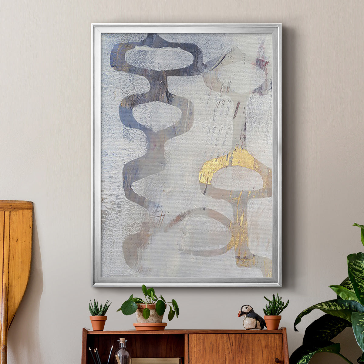 Linx I - Modern Framed Canvas Print