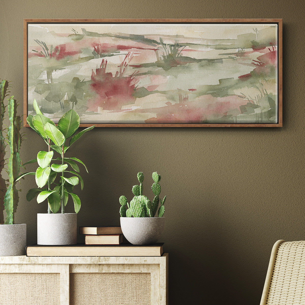 Rust Grasslands II - Floater Framed Canvas Print