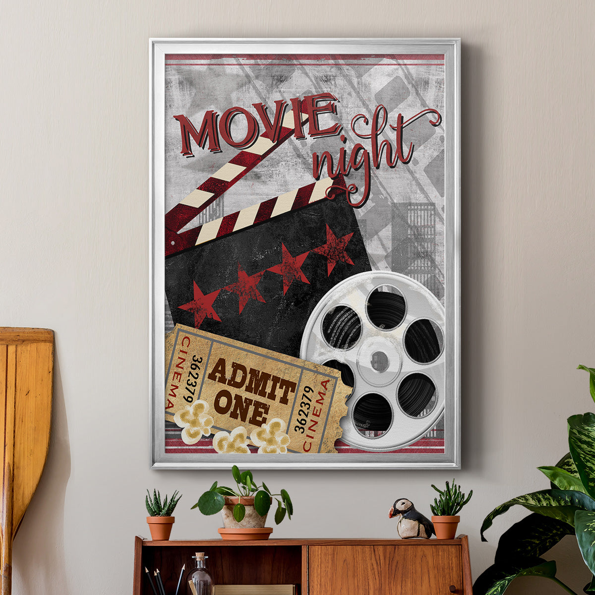 Movie Night II - Modern Framed Canvas Print
