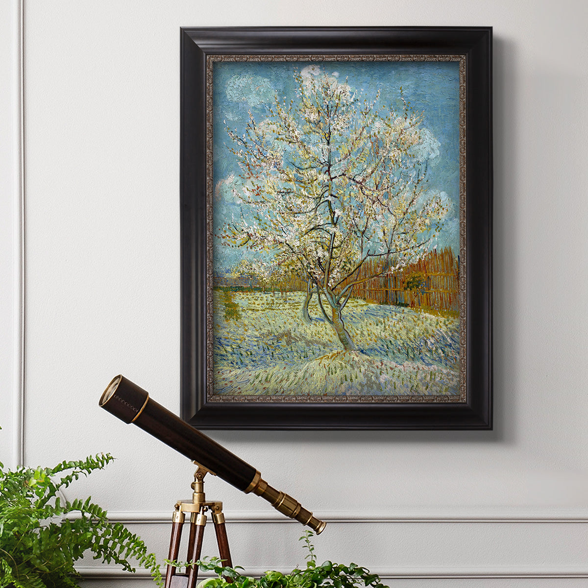  The Pink Peach Tree - Ornate Framed Canvas Print