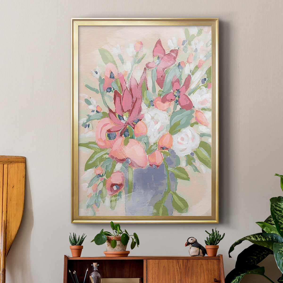 Blush Array I - Modern Framed Canvas Print