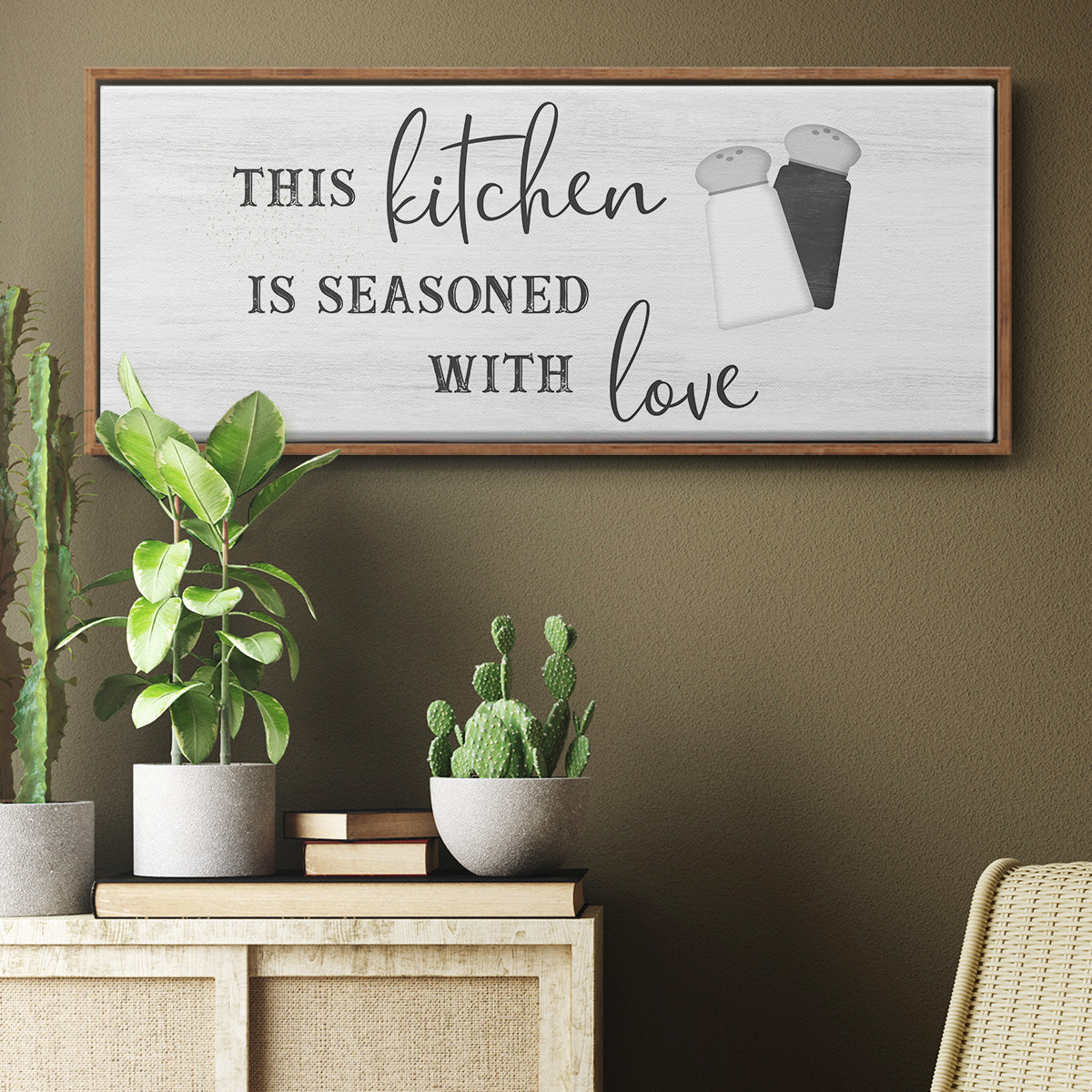 Seasoned with Love - Floater Framed Canvas Print