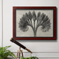 Vintage botanical plant study photograph by Karl Blossfeldt in an ornate cherry burl wood frame displayed in a light-toned interior setting.