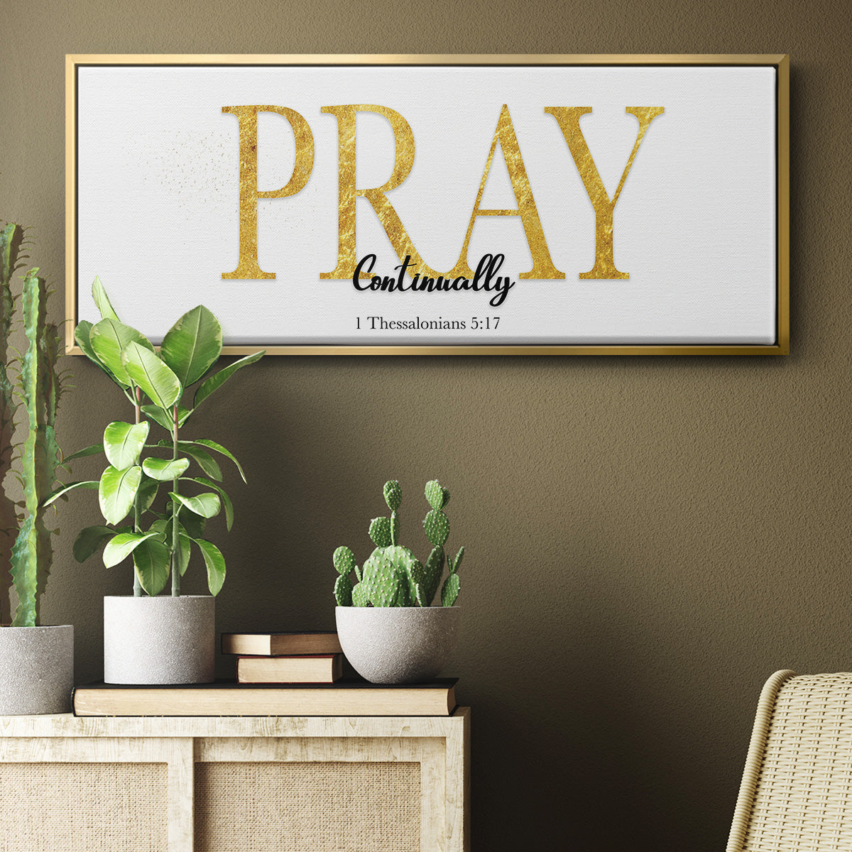 Pray Continually - Floater Framed Canvas Print