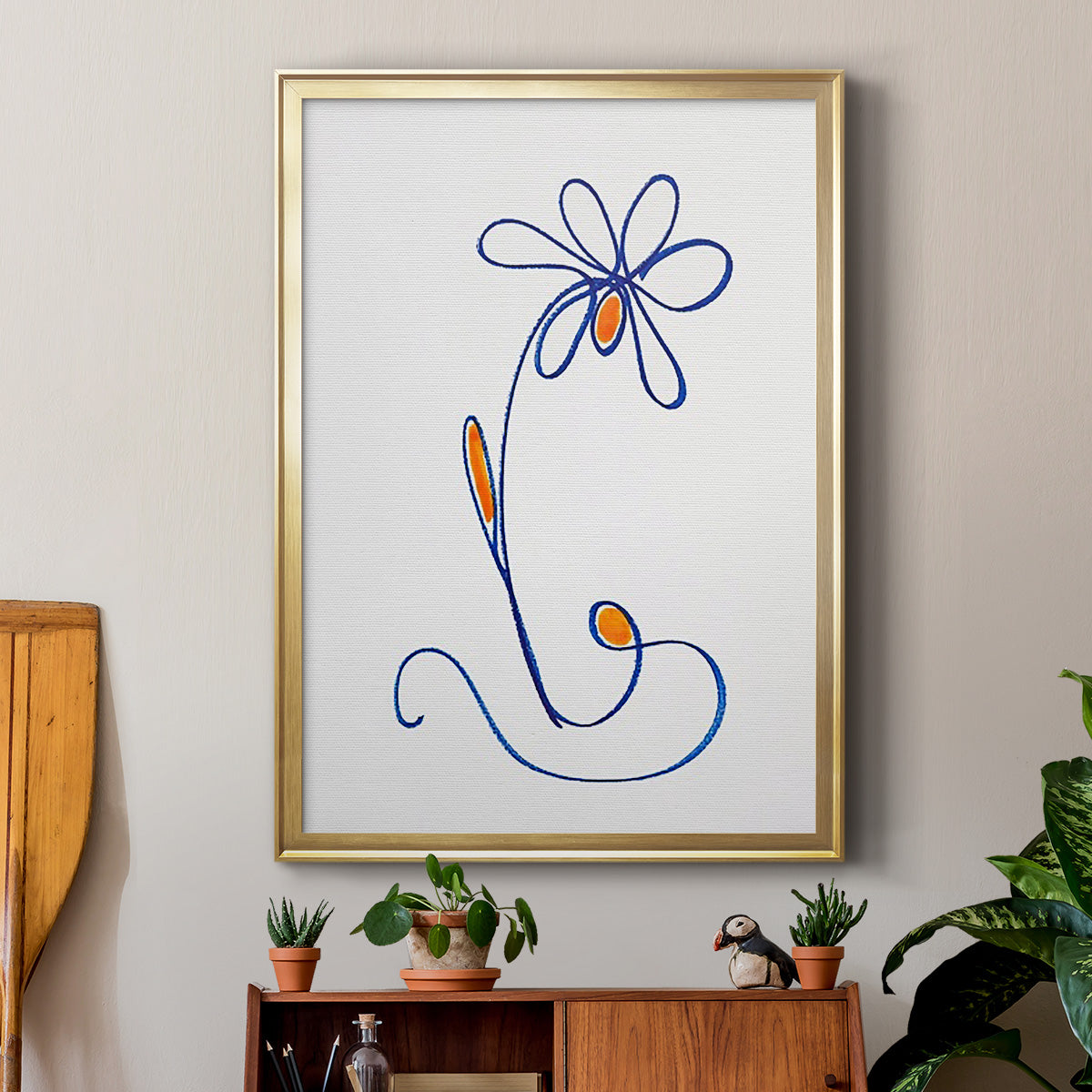 Wobbly Blooms II - Modern Framed Canvas Print