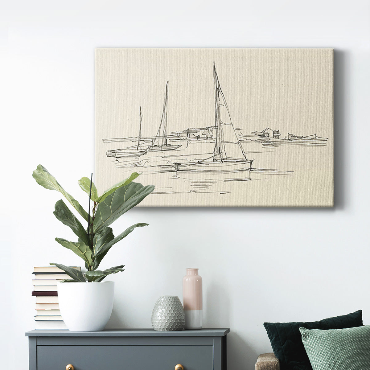 Coastal Contour Sketch I - Canvas Art Print