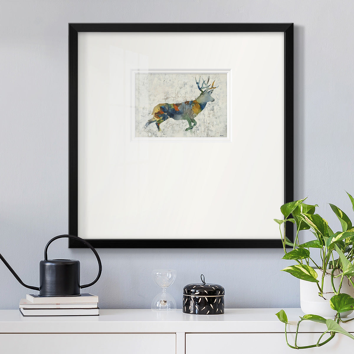 Deer Totem Premium Framed Print Double Matboard