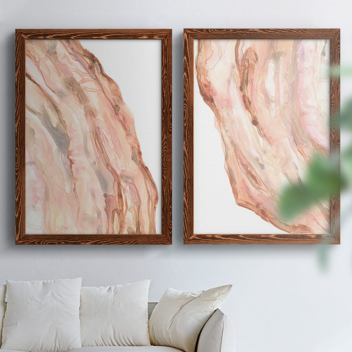 Rose Quartz I - Premium Framed Canvas 2 Piece Set - Ready to Hang