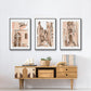 Blush Architecture Study IV - Framed Premium Gallery Wrapped Canvas L Frame 3 Piece Set - Ready to Hang