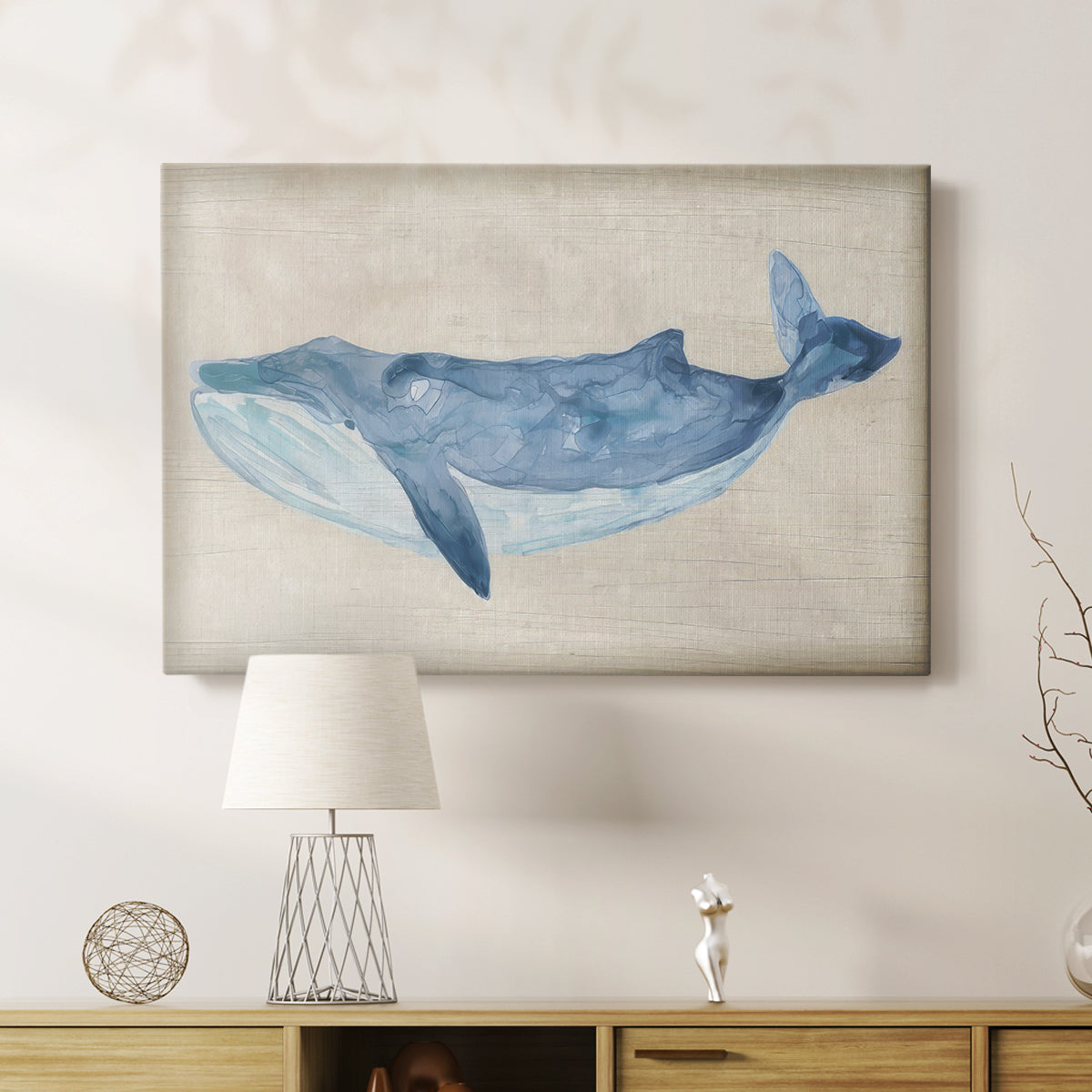 Rustic Whale II - Canvas Art Print