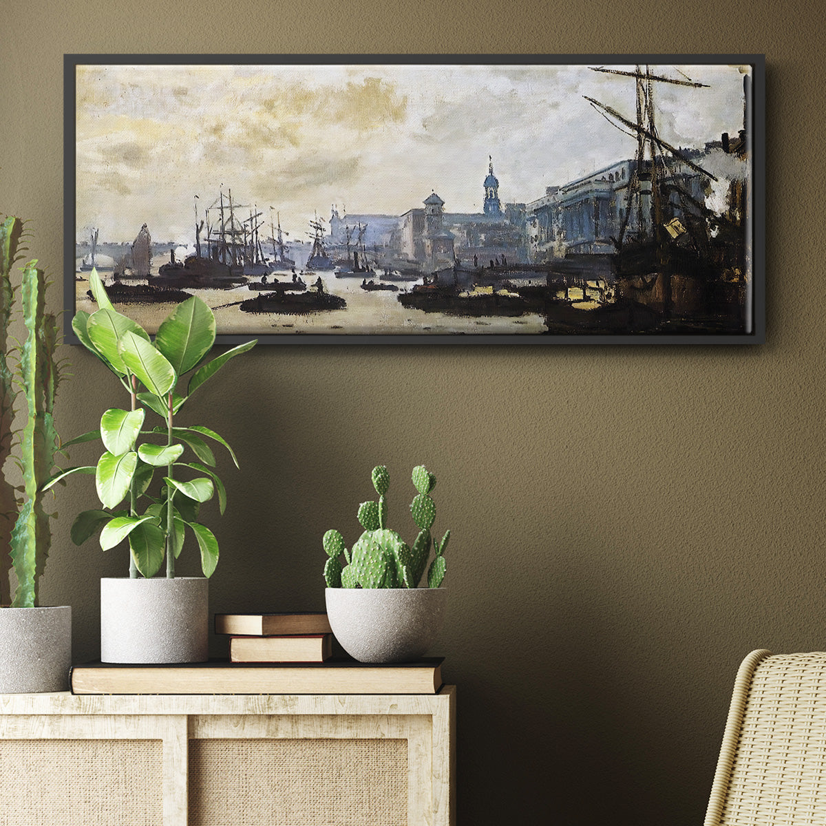The Port of London, 1871 - Floater Framed Canvas Print