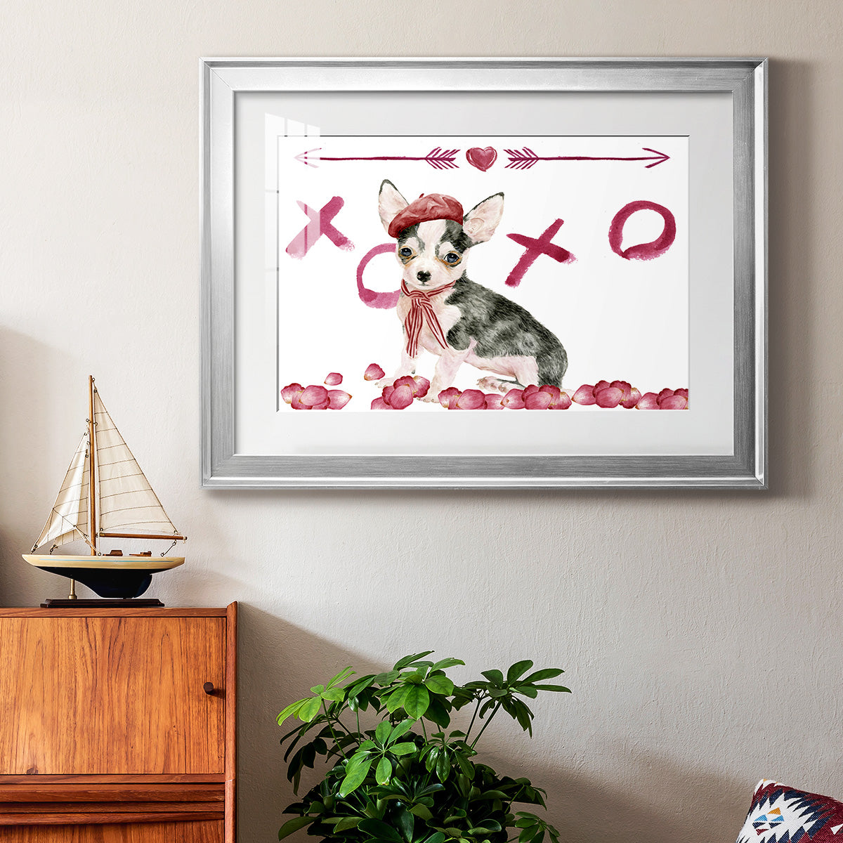 Puppy Valentine Collection A - Modern Framed Art Print