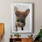 French Bulldog and Heart Glasses - Modern Framed Canvas Print