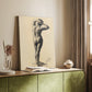 Canvas art print of a simple anatomical sketch with gentle contour and light shading styled in a home decor setting.